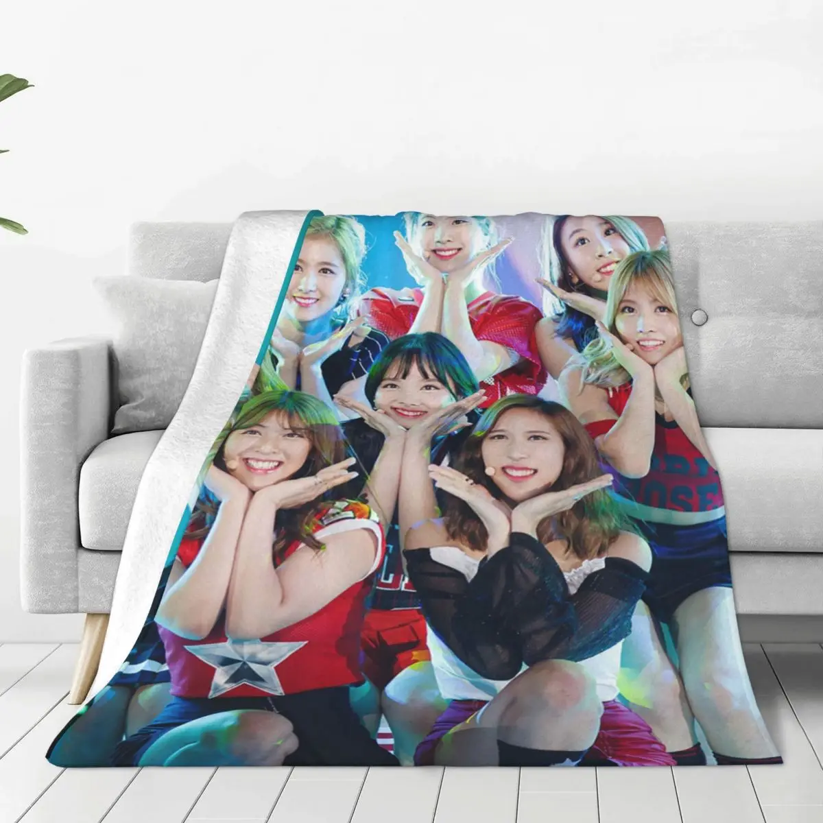 Fun Kpop Singer Twice Girls Blankets Fleece Multi-function Sofa Throw Blankets For Couch Bedding Outdoor Throws Bedspread Quilt