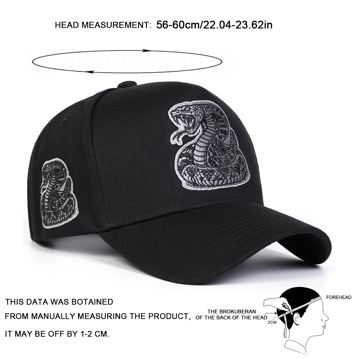 Unisex Snake Baseball Caps Spring Autumn Outdoor Adjustable Casual Hats Sunscreen Hat Sports Cap