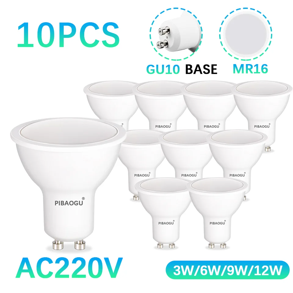10 قطعة أضواء LED لمبات توفير الطاقة GU10 Led الأضواء AC220V Bombillas استبدال 50 واط مصباح هالوجين للديكور المنزل #1