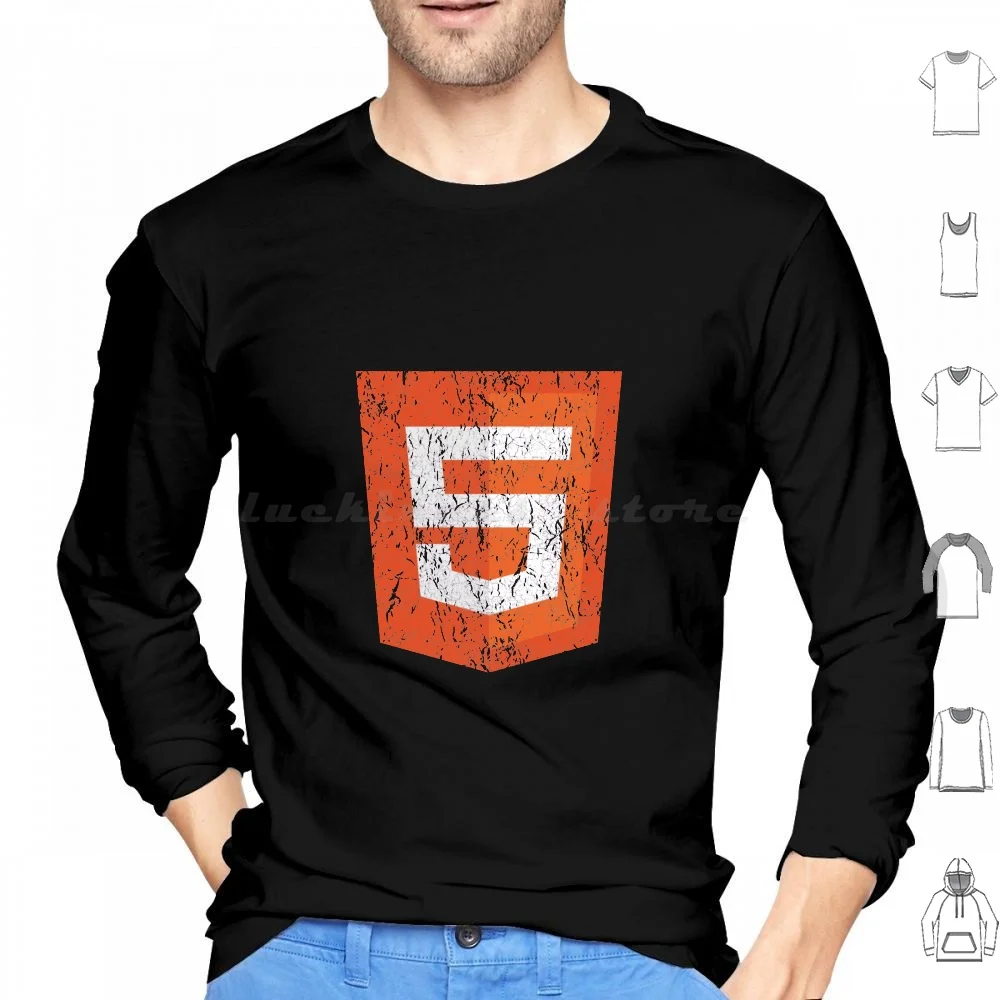 Vintage Distressed Html5 Hoodies Long Sleeve Html5 Html Web Designer Web Design Programmer Programming Developer Web