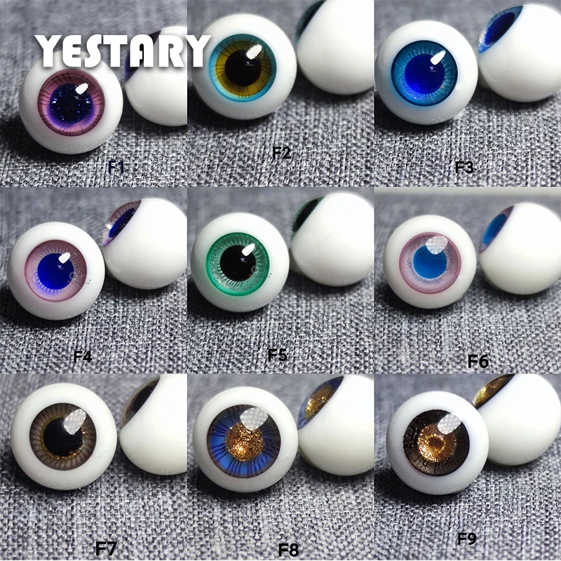 YESTARY Obitsu 11 Eyes For Toys 1/8 BJD Doll Accessories 3D Movable Glass Eyeballs 10MM Sparkling Colors Eyes BJD Dolls Eyeballs