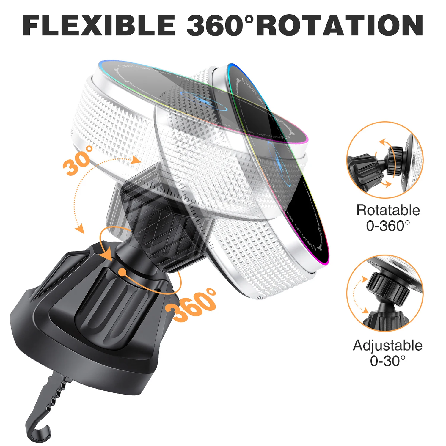 

Wireless Car Charger 15W Fast Charging Fast Charging Station For Apple iPhone 15 14 13 Pro Max MacSafe Car Phone Holder Stand
