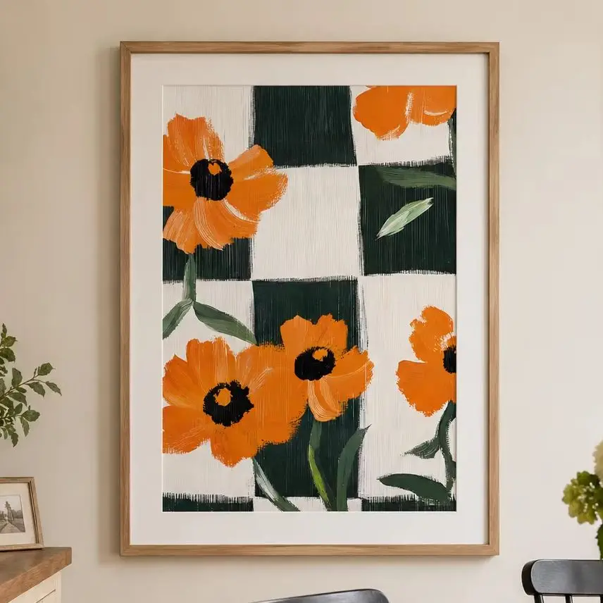 Floral Dance Poster,Canvas Wall Print,Modern Art Illustration,High‑Grade Home Decoration Artwork for Bedroom,Living Room,Office