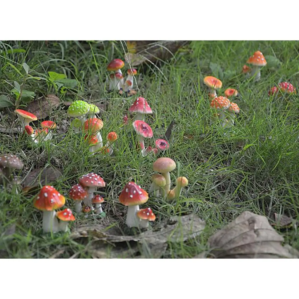 Resin Mushroom Decoration Figure Miniature Fairy Garden Ornaments for the Garden Decorations Outdoor