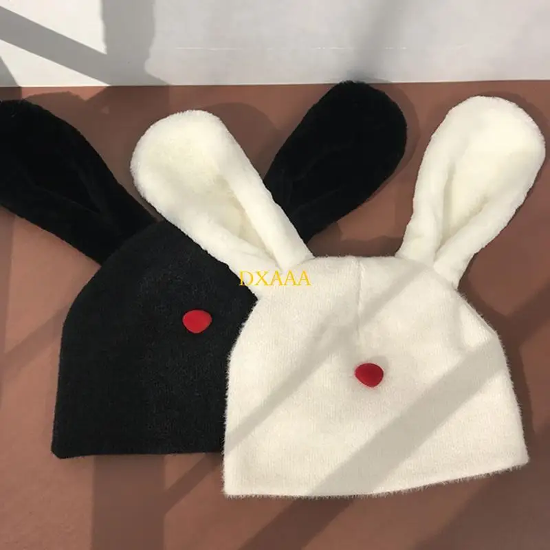 DXAA آذان كلب لطيفة، قبعة صوفية ناعمة ومريحة، قبعة محبوكة دافئة للخريف والشتاء، مناسبة تمامًا لعيد الميلاد وعيد الفصح #2