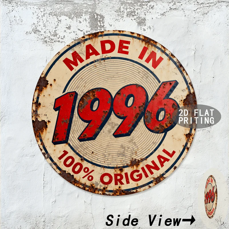 Round Vintage Birth Year Birthday Age Metal Tin Sign Retro Limited Edition Plaque Bar Cafe Garage Wall Decor Art