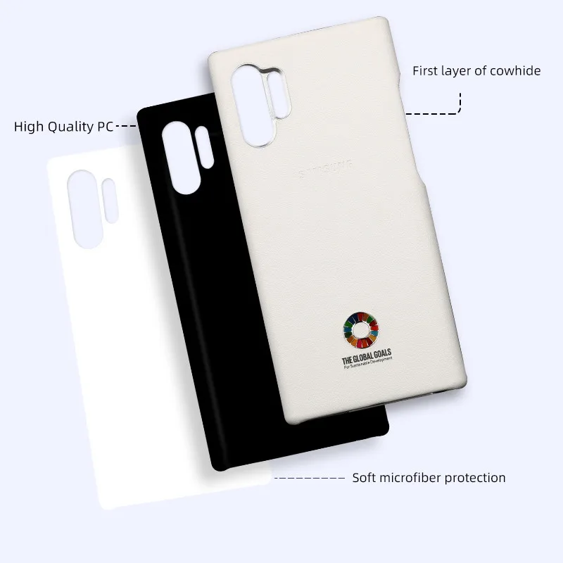 Genuine Cowhide Leather Phone Case for Samsung Galaxy Note 10 Luxury White Back Cover Clearance Big Sale