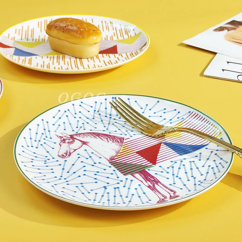 

Fun Dessert Plate 3 Piece Set Bone China Cake Plates Shallow Plates Premium Gift Box for Home and Gifting