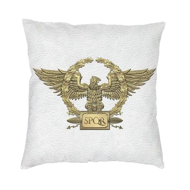 

Gold Roman Imperial Eagle Cushion Cover For Sofa Home Decor SPQR Roman Army Square Throw Pillow Case Velvet Pillowcover