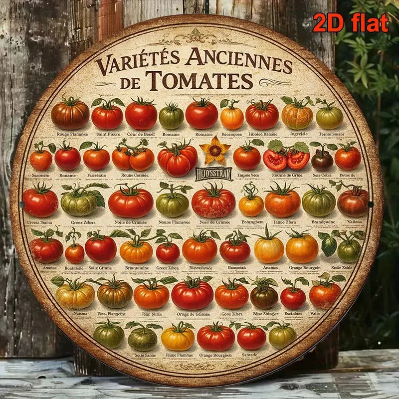 2D Flat - 1pc 8*8In/20X20Cm 2D Flat Round Aluminum Sign, Vintage Aluminum Plaque about 