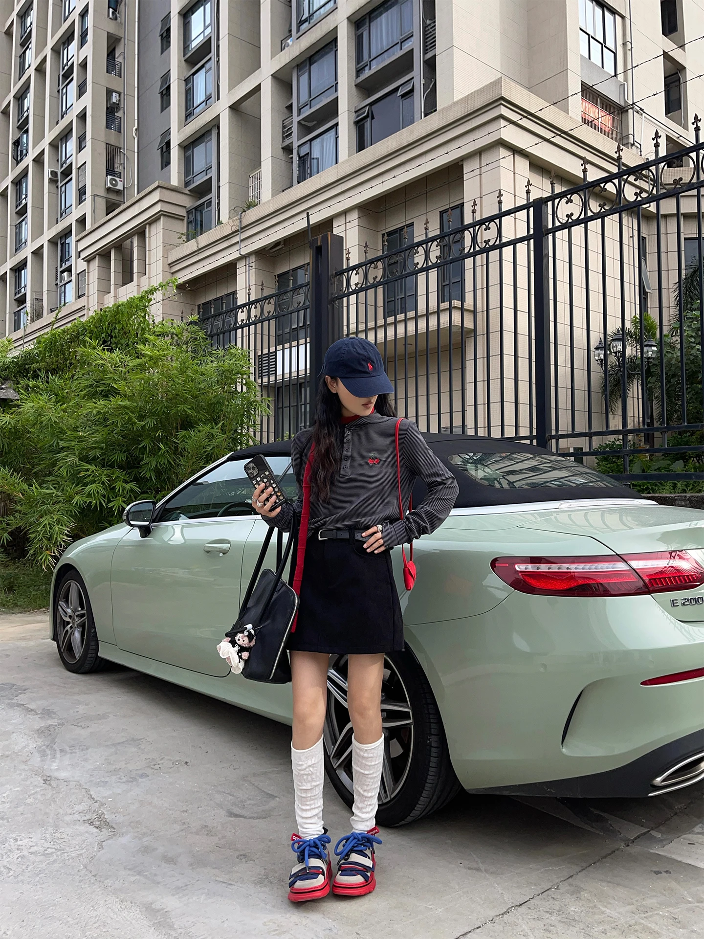 

Худи Xinhuan STVER с вышивкой в виде вишневого узора в полоску, женская повседневная толстовка, осенняя уличная мода