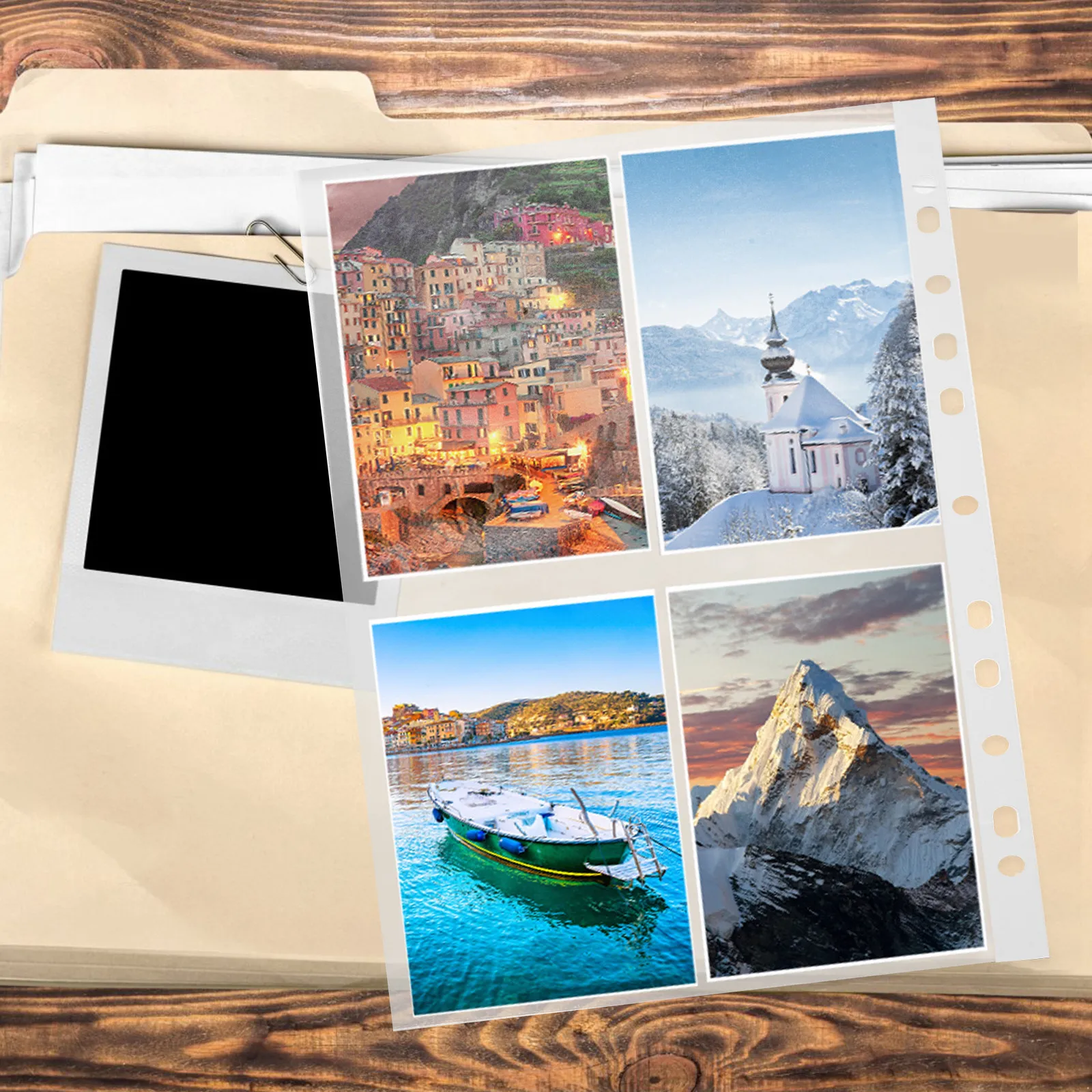 200pcs-a4-clear-punch-pockets-strong-poly-pockets-for-loose-leaf-binders-waterproof-file-protectors-office-school-photo-card