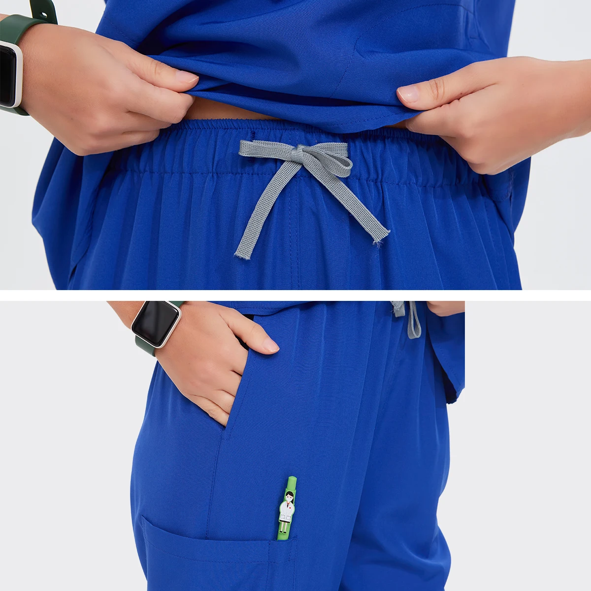 แฟชั่นเครื่องแบบหมอพยาบาลชุดขัดโรงพยาบาลผ่าตัดทันตแพทย์ชุดพยาบาลคลินิกร้านเสริมสวย Workwear Medical Scrubs S22