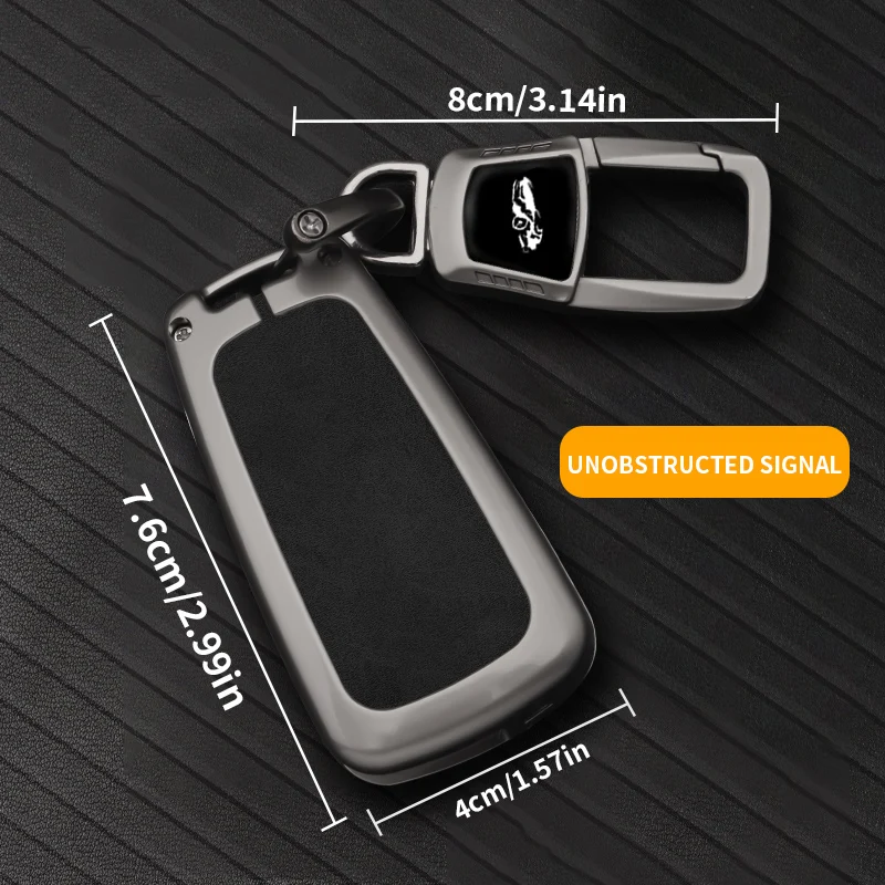 Zinc Alloy Suede Car Key Case For Ford Explorer Edge Mondeo Focus EVOS Kuga Full‑wrap Anti‑drop Smart Key Cover Shell