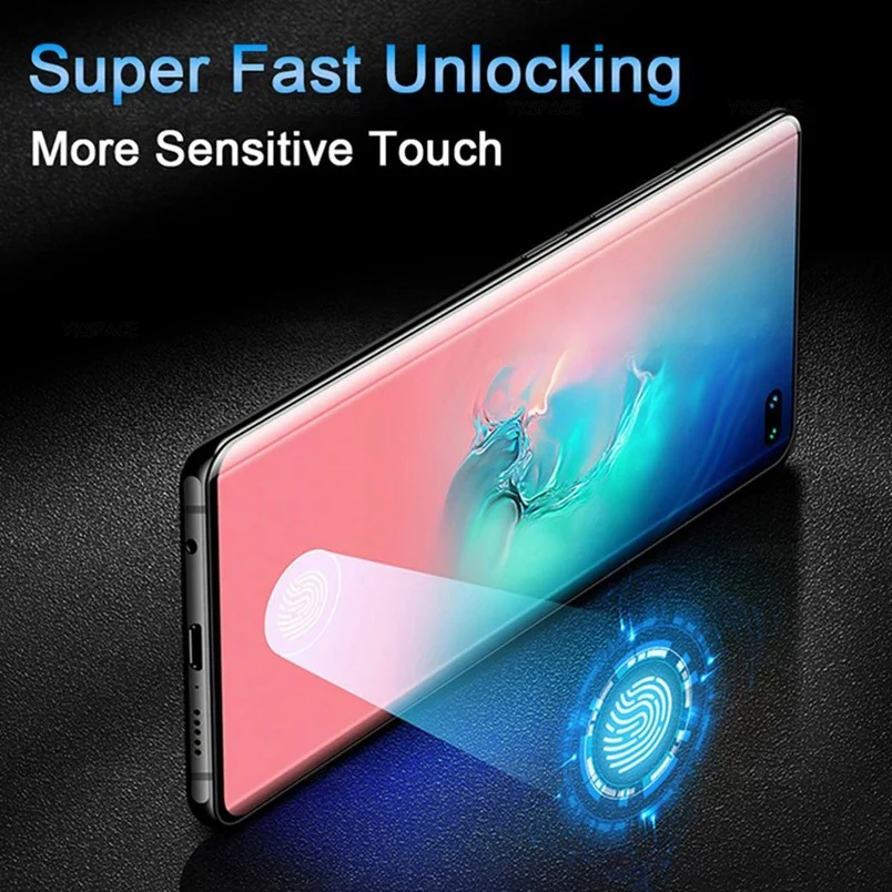 Entsperren Sie den Fingerabdruck ohne Loch, vollständig klebendes gehärtetes Glas für Samsung Galaxy S24 S23 S22 S21 S20 Plus Note 20 Ultra Displayschutzfolie – Detail 6