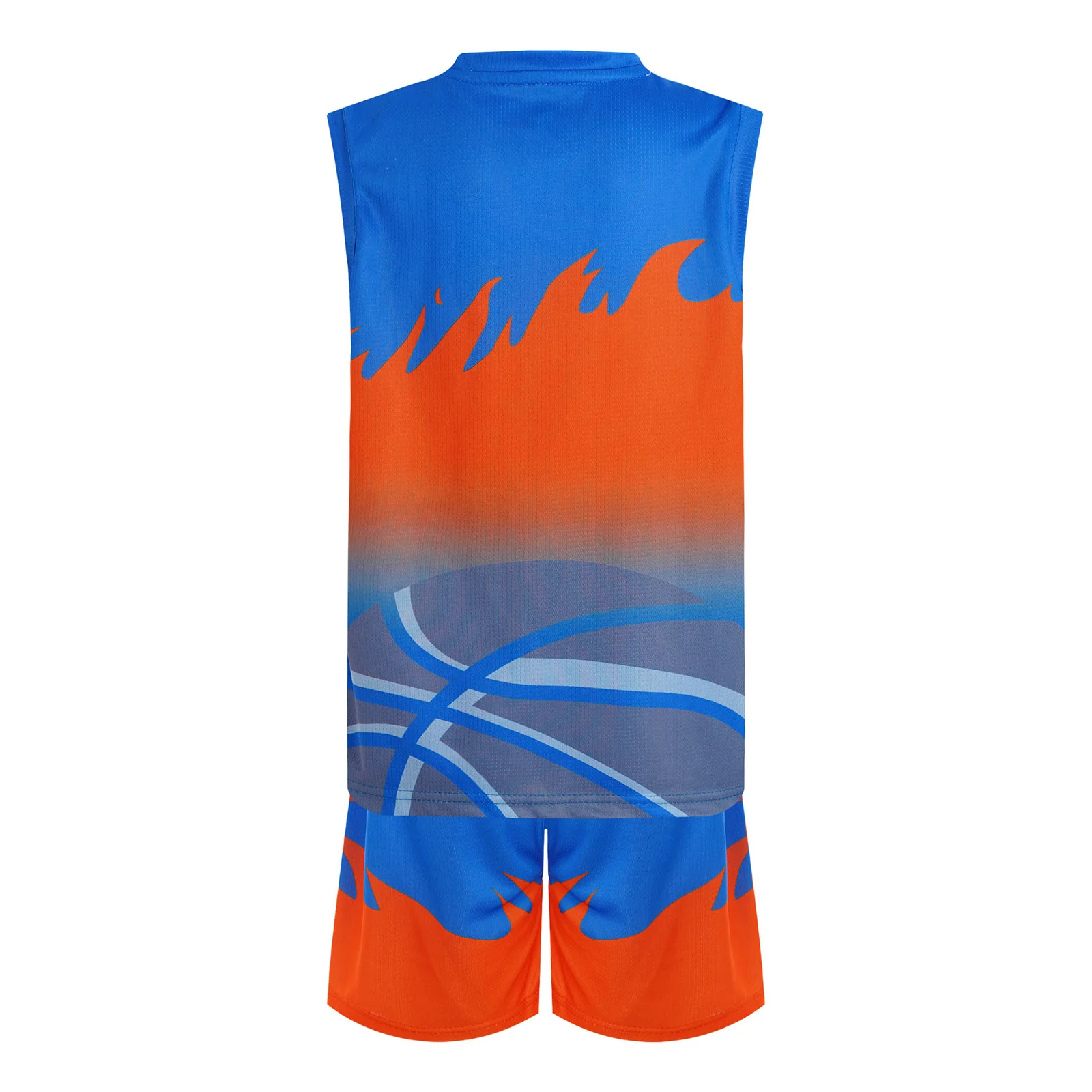 Kids Boys Two-piece Swimsuit Swimwear Tracksuit Soccer Training Uniform Sleeveless Tank Top with Drawstring Shorts Sports Outfit