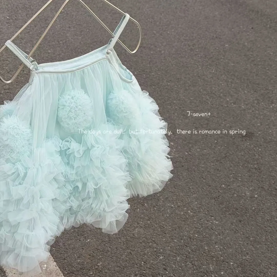 Girls' dress gauze skirt summer outfit new princess 2026 Korean skirt camisole skirt mesh cotton