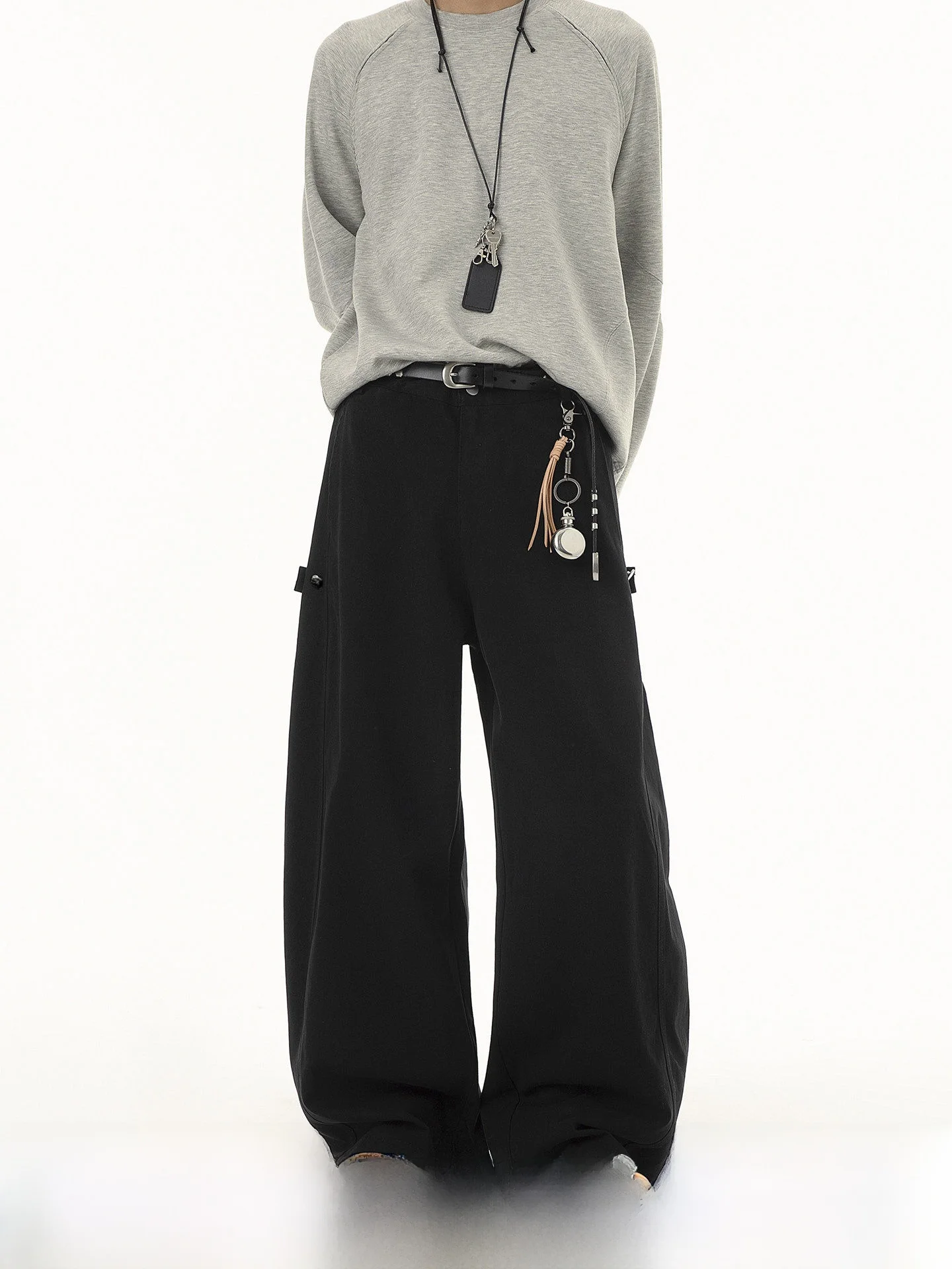 American Style Casual Pants Men's Spring Autumn Loose Wide Leg Workwear Trousers CleanFit Cotton Straight Tube Loose Fit