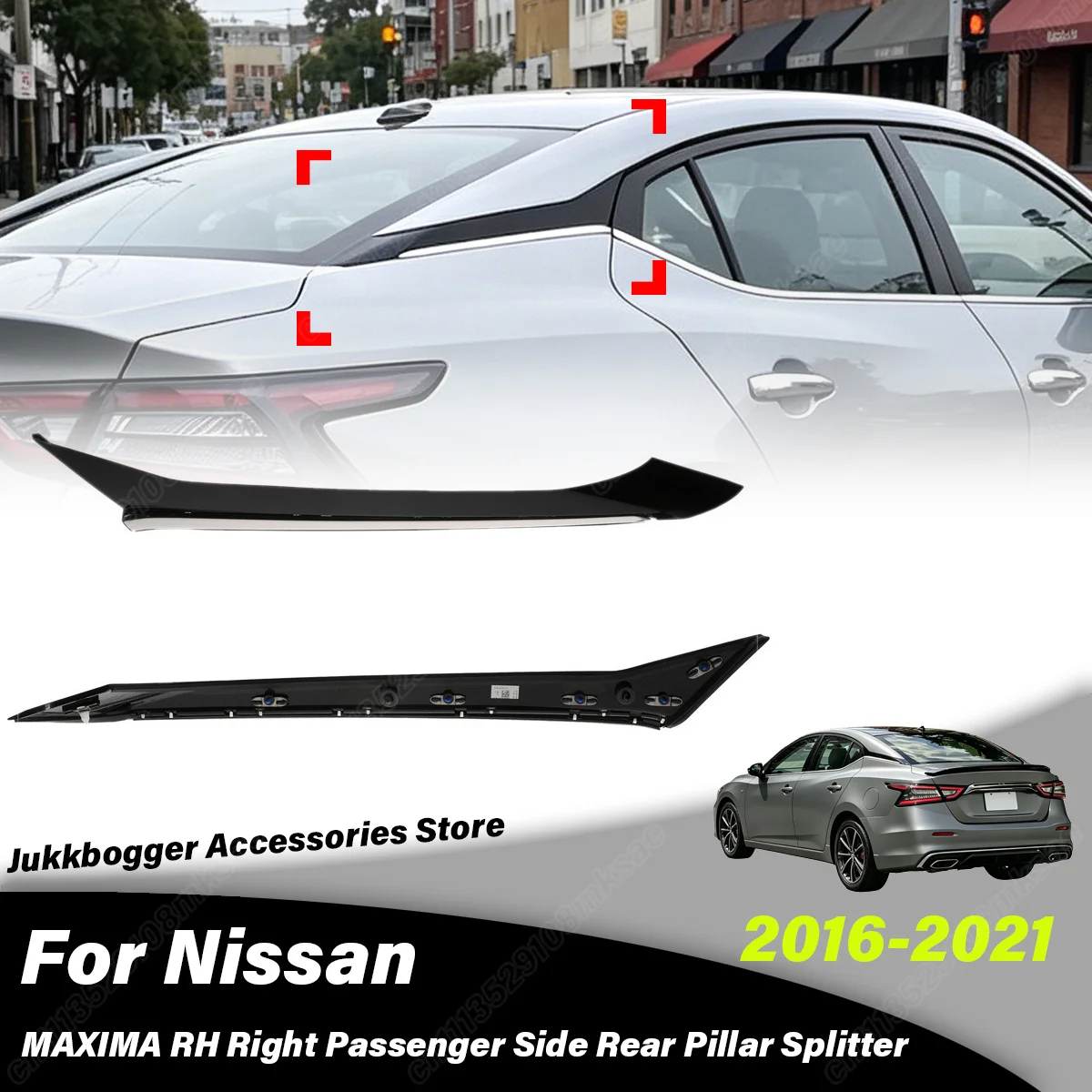

For NISSAN MAXIMA 2016 2017 2018 2019 2020 2021 Automobile RH Right Passenger Side Rear Pillar Splitter Decoration Accessories