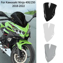 Pare-brise de moto à double bulle, pare-brise pour Kawasaki NINAlban400 NINJA400 EX400 NSilk a250 2018-2023 2021 2020, noir clair