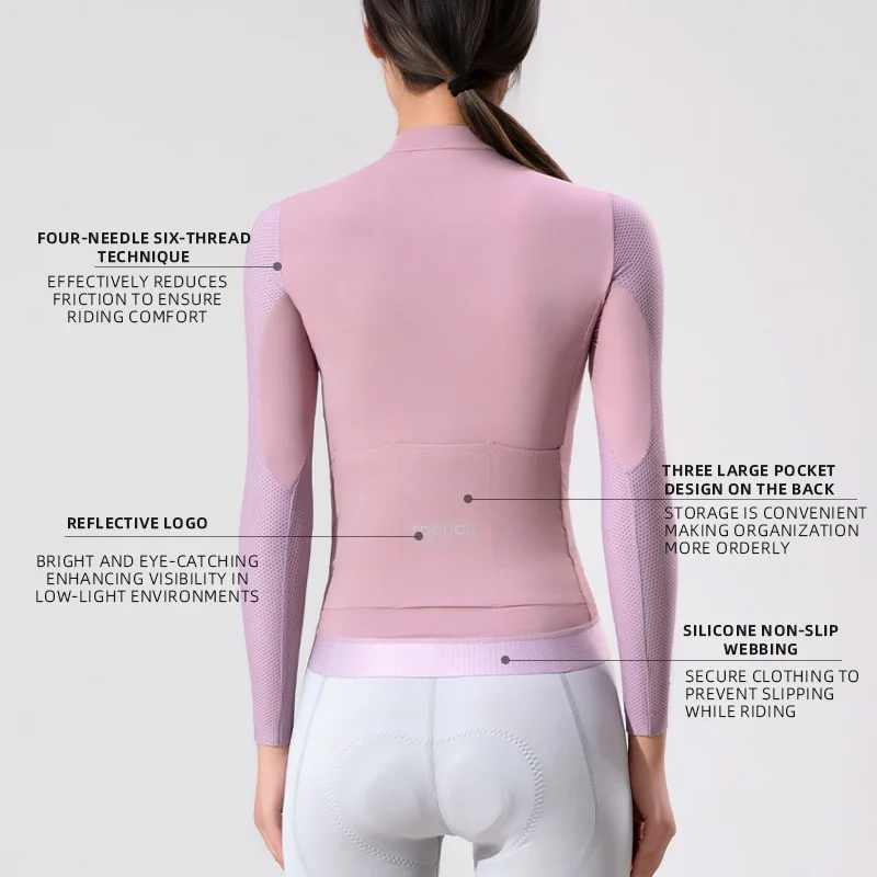 سترة TOSUOD النسائية لركوب الدراجات بأكمام طويلة من الجيرسيه MTB Road Bike حماية من الشمس ضيقة سريعة الجفاف ملابس رياضية قميص نحيف