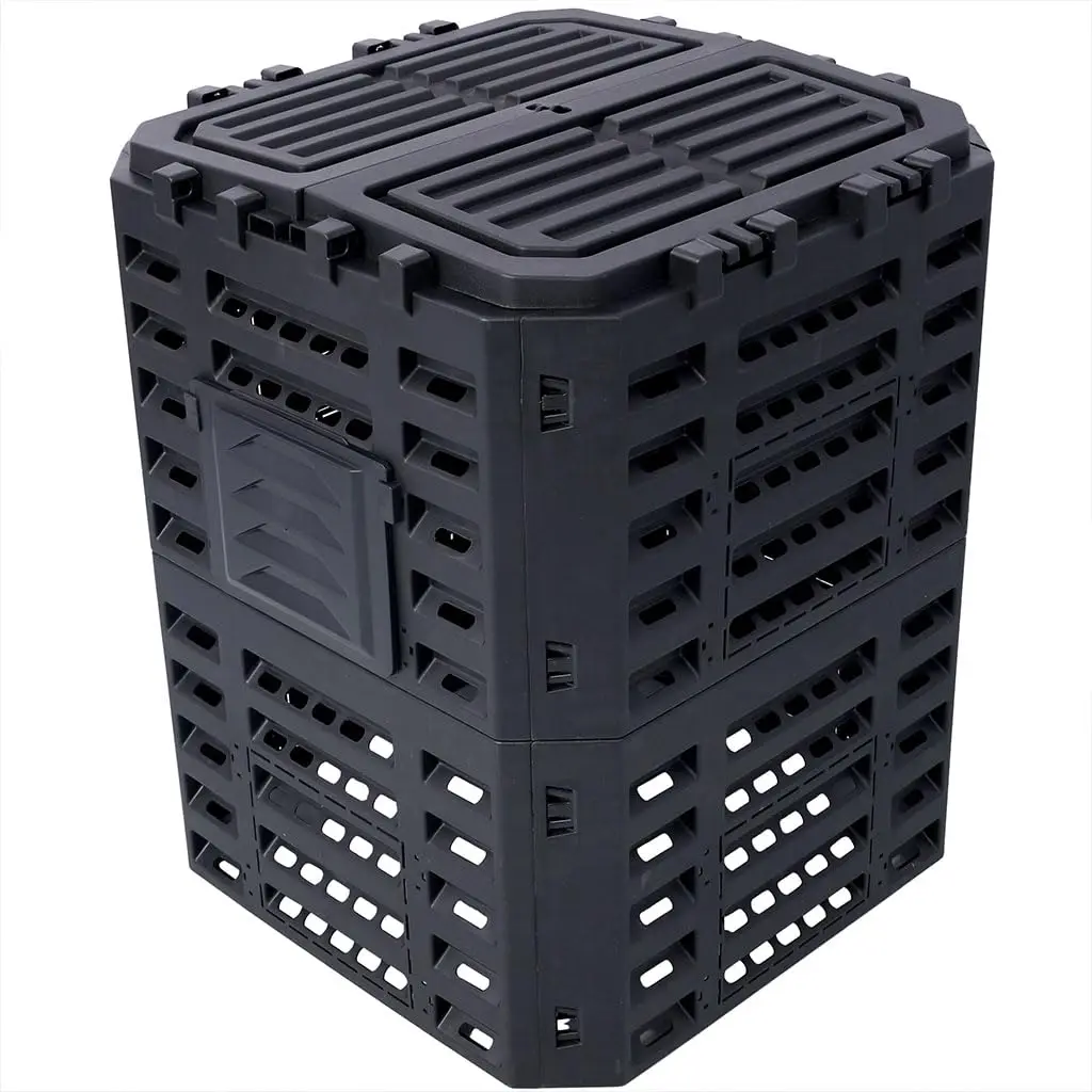 Compost Bin, Large Outdoor Garden Composter with BPA Free Recycled Plastic, Easy Assembly Food Waste Composting Box for