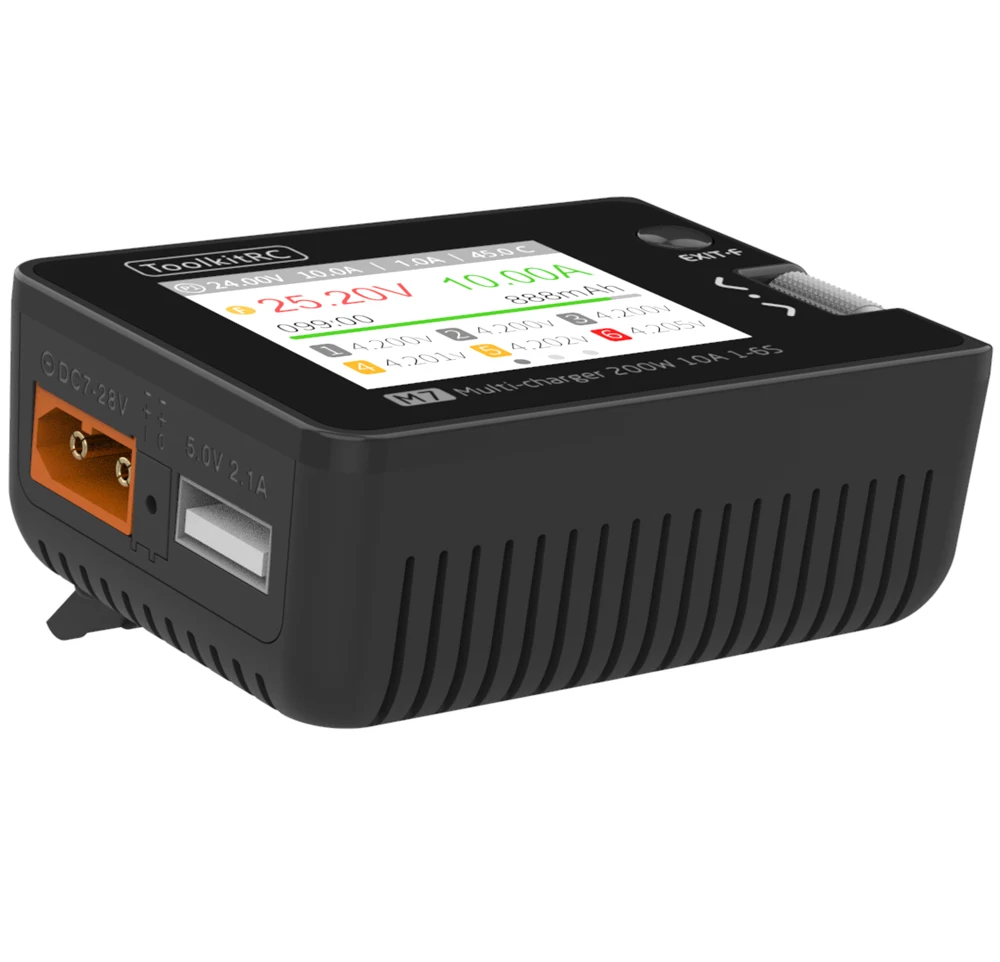 ToolkitRC M7 200W 10A DC Balance Ladegerät Entlader für 1-6S Lipo Batterie mit Spannung Servo Checker ESC Tester Empfänger LCD IPS – Detail 20