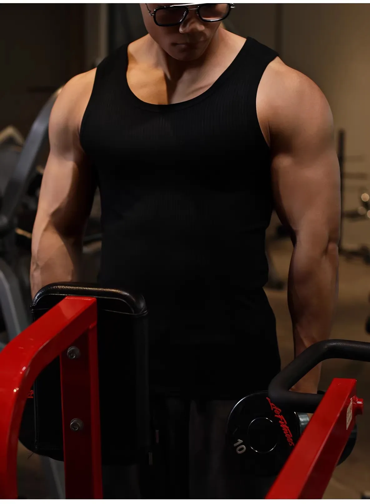 Fitness Vest Men's Slim-fitting Quick-drying Stretchable Solid-color Comfortable Sports Training Clothes Sleeveless T-shirt