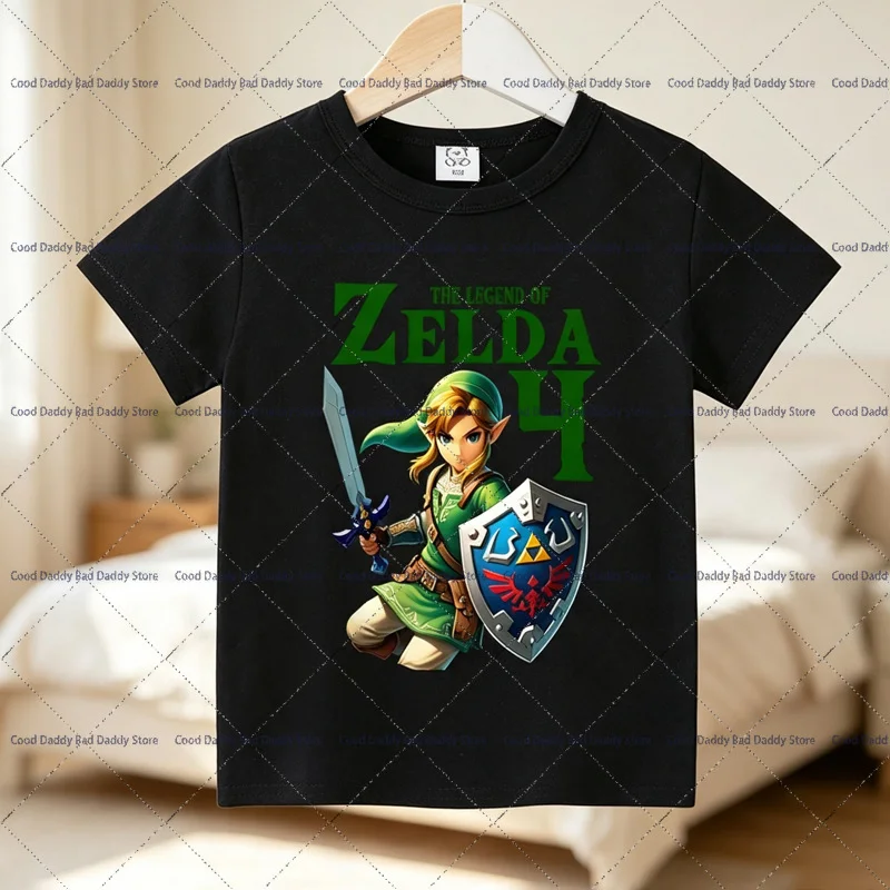 Game The Legend of Zelda T-shirt Birthday Number Print Y2k Clothes Boys Girls Tshirts Party Wear Tees Causal White Tops Gifts