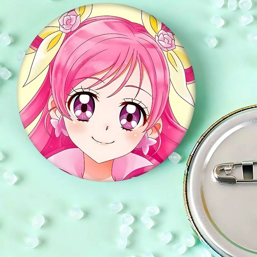 P-Pretty C-Cure الوردي 58mm اليدوية بروش الكرتون تأثيري شارة على ظهره مجوهرات اكسسوارات هدايا