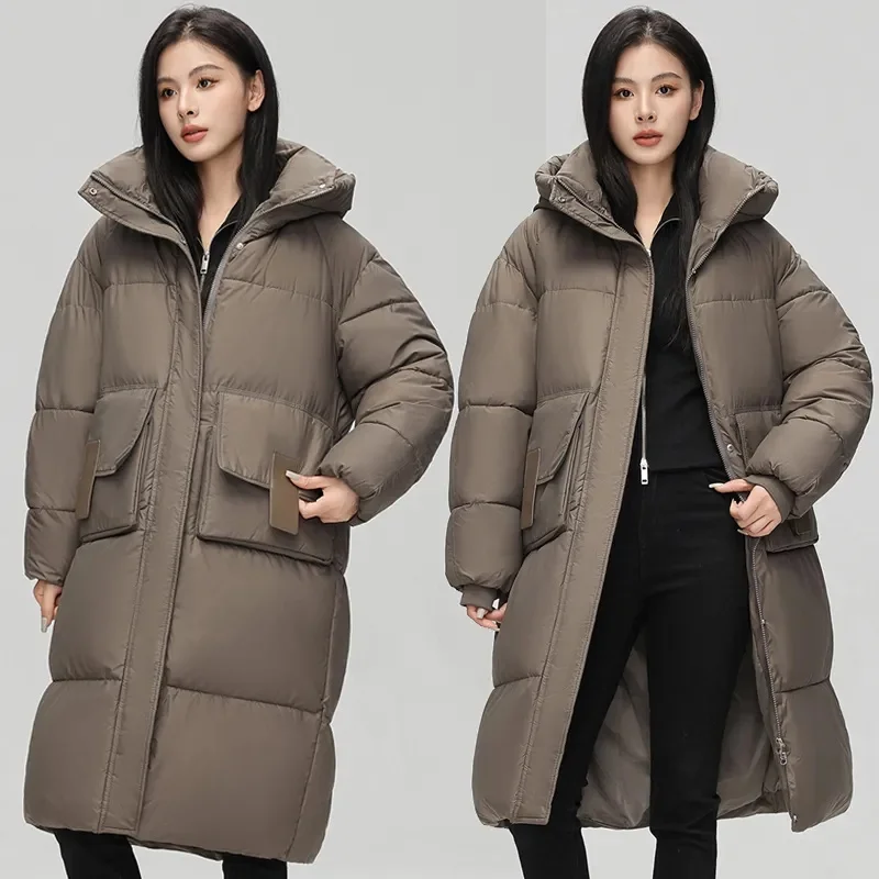 Oversized Slim Winter Women\'s Cold Coat Parkas Super Hot Coats Hooded Long Cotton Padded Jacket Jackets Womens Winter Coats