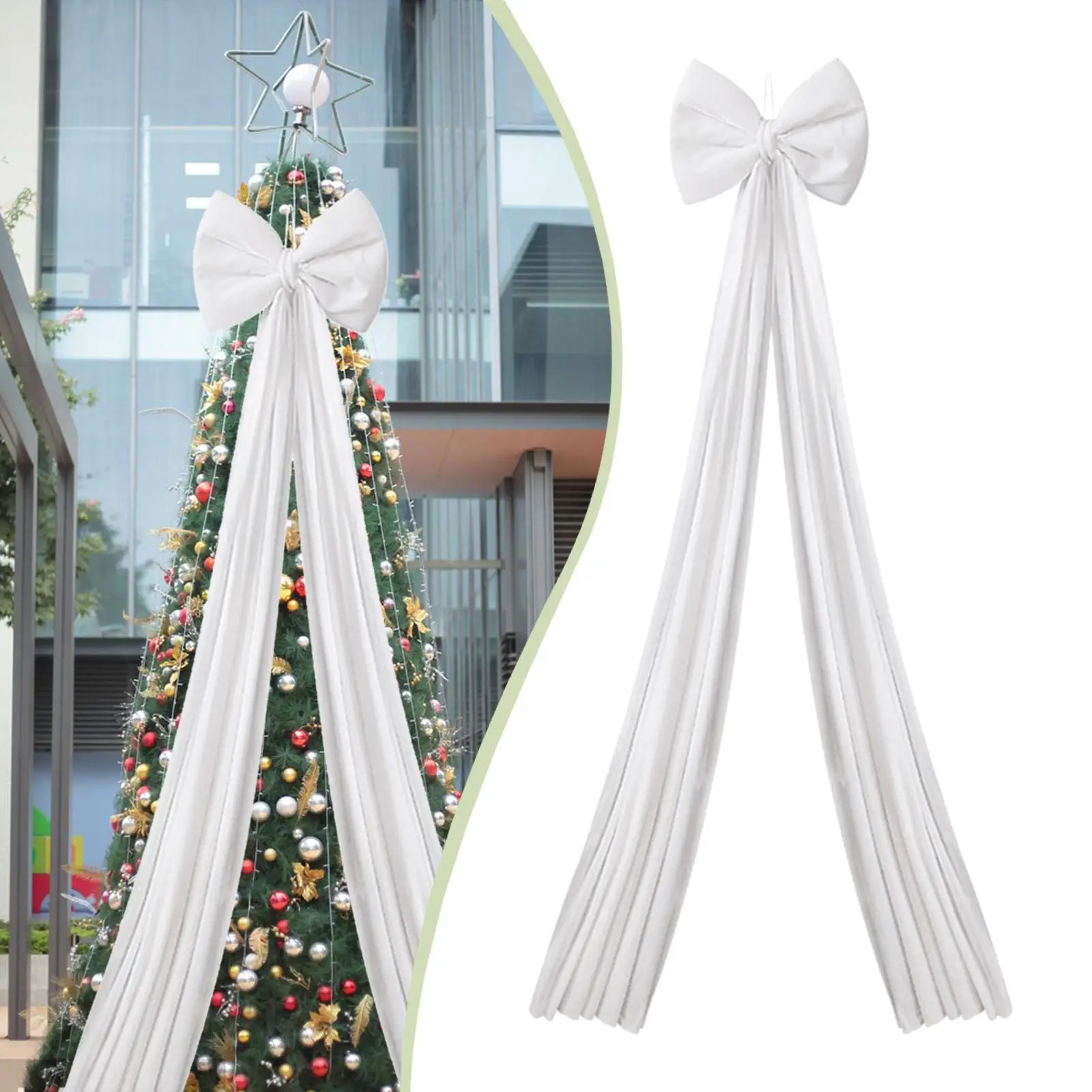 

Гигантский бант, топпер для рождественской елки, фланелевый фон 15,75x78,74 дюйма, рождественский декор, многоцелевой для кафе, фестиваля, стены автомобиля, дома
