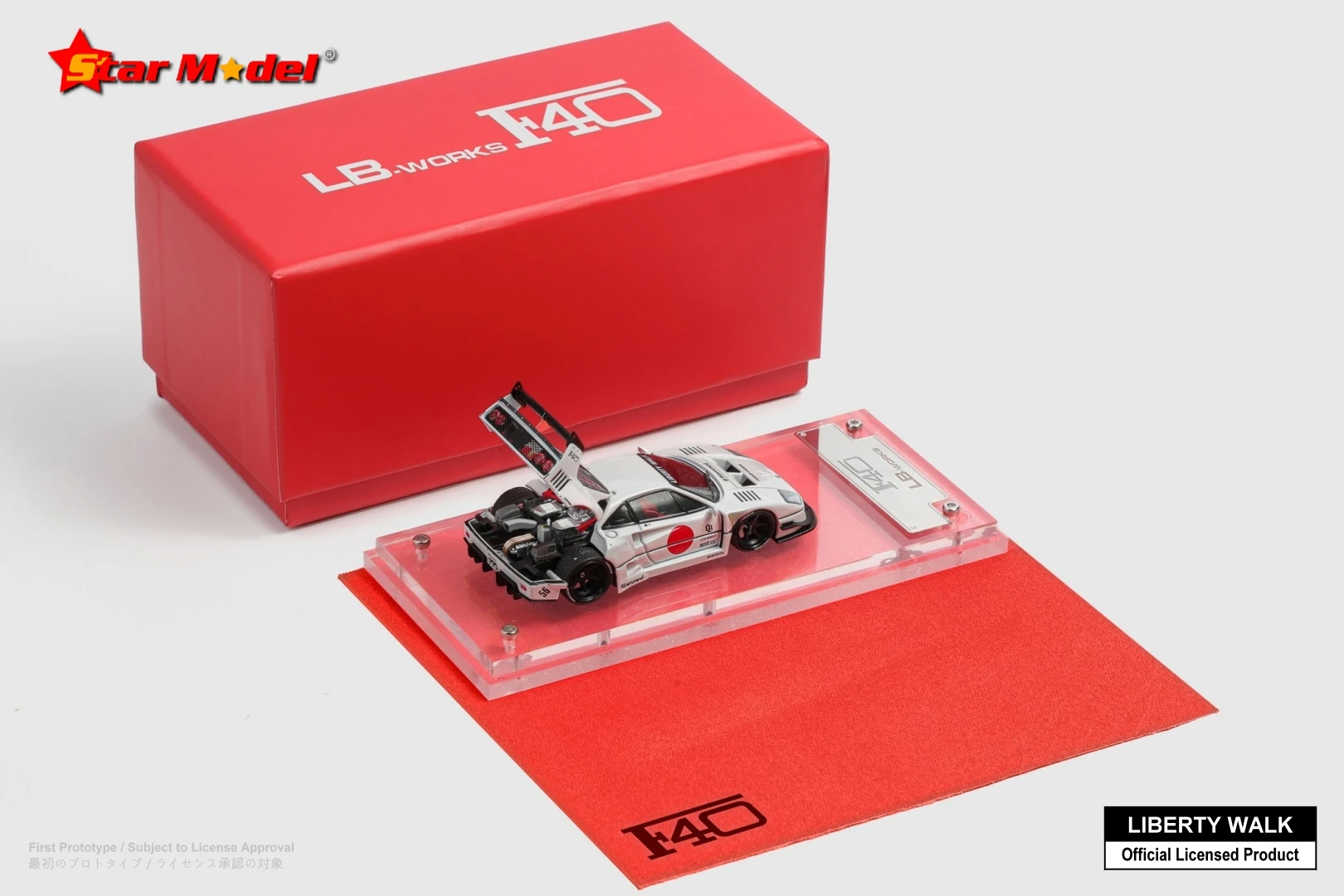 **Pre zamówienie **Star Model 1:64 LB-Works F40 Biały/czerwony Model samochodu odlewanego ciśnieniowo