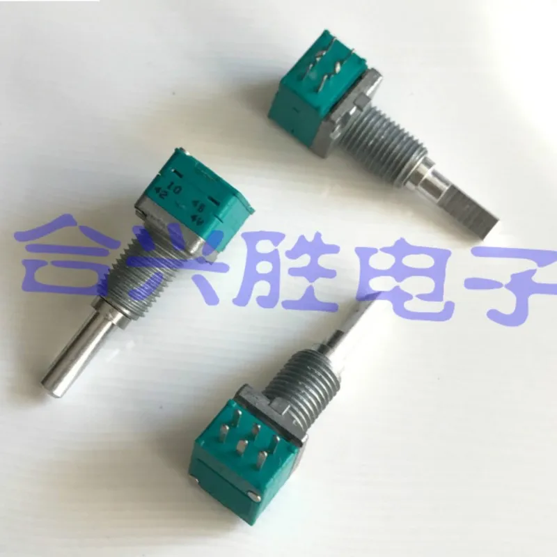 1 Piece RK097 Type Rotary Potentiometer Double B100K With Midpoint Thin Shaft Length 23MM