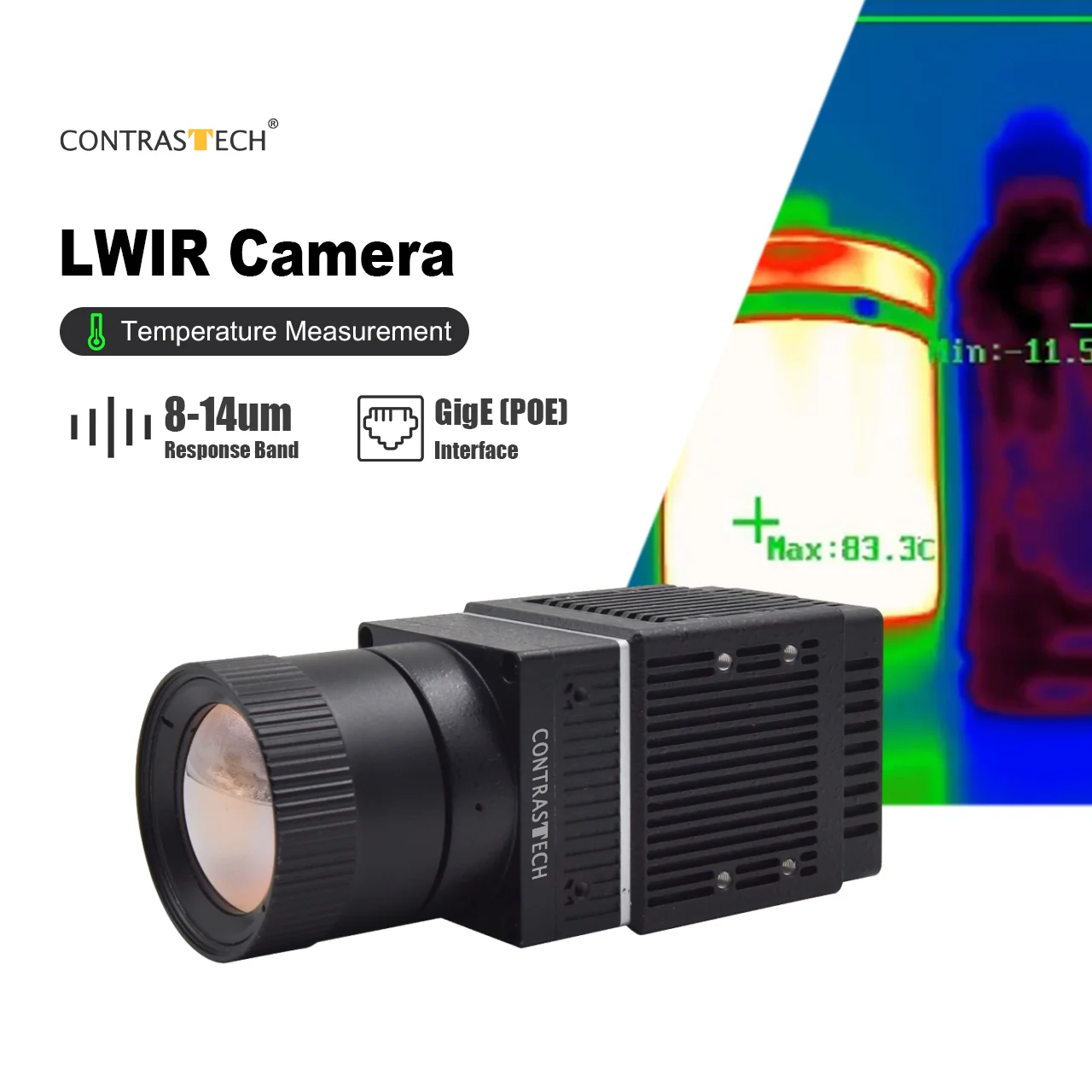 Long Wave Infrared LWIR Thermal Image Measurement Camera CMOS Sensor Box Style for Indoor Use