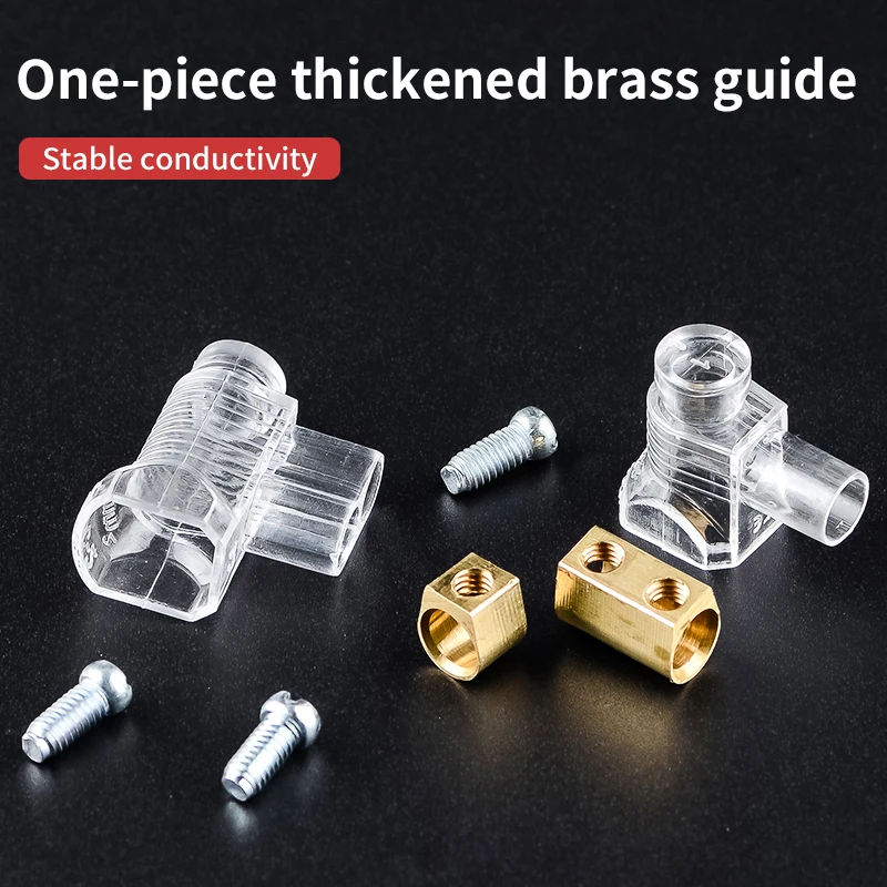 20Pcs JHPC 1/2 Position Quick Connect Crimping Cap Terminal Block Transparent Pure Copper Closed End Wire Connector for Lighting