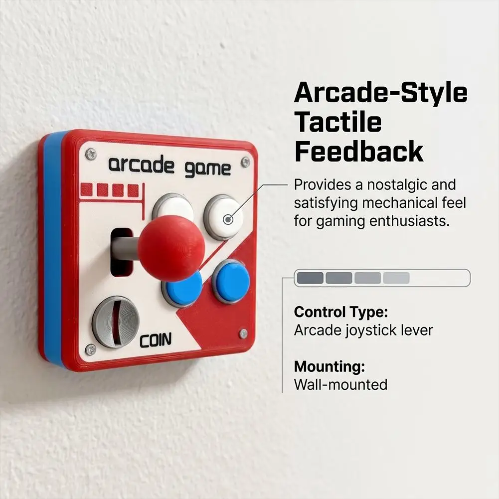 Retro Game Console Joystick Switch Creative 3D Decoration Arcade Panel 3D Printing Panel Socket Control Decorationgift Toys