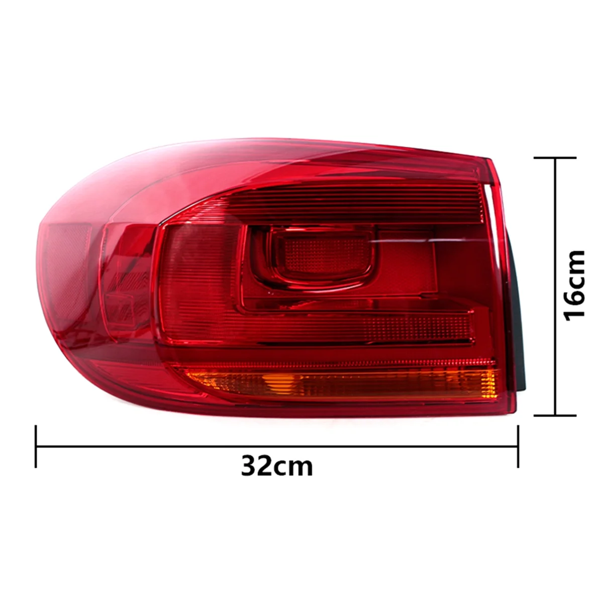 #785U For Volkswagen Tiguan 2012-2017 Car Rear Tail Light Cover Lamp Reversing Brake Fog Light Cover Without Bulb Right (Red)