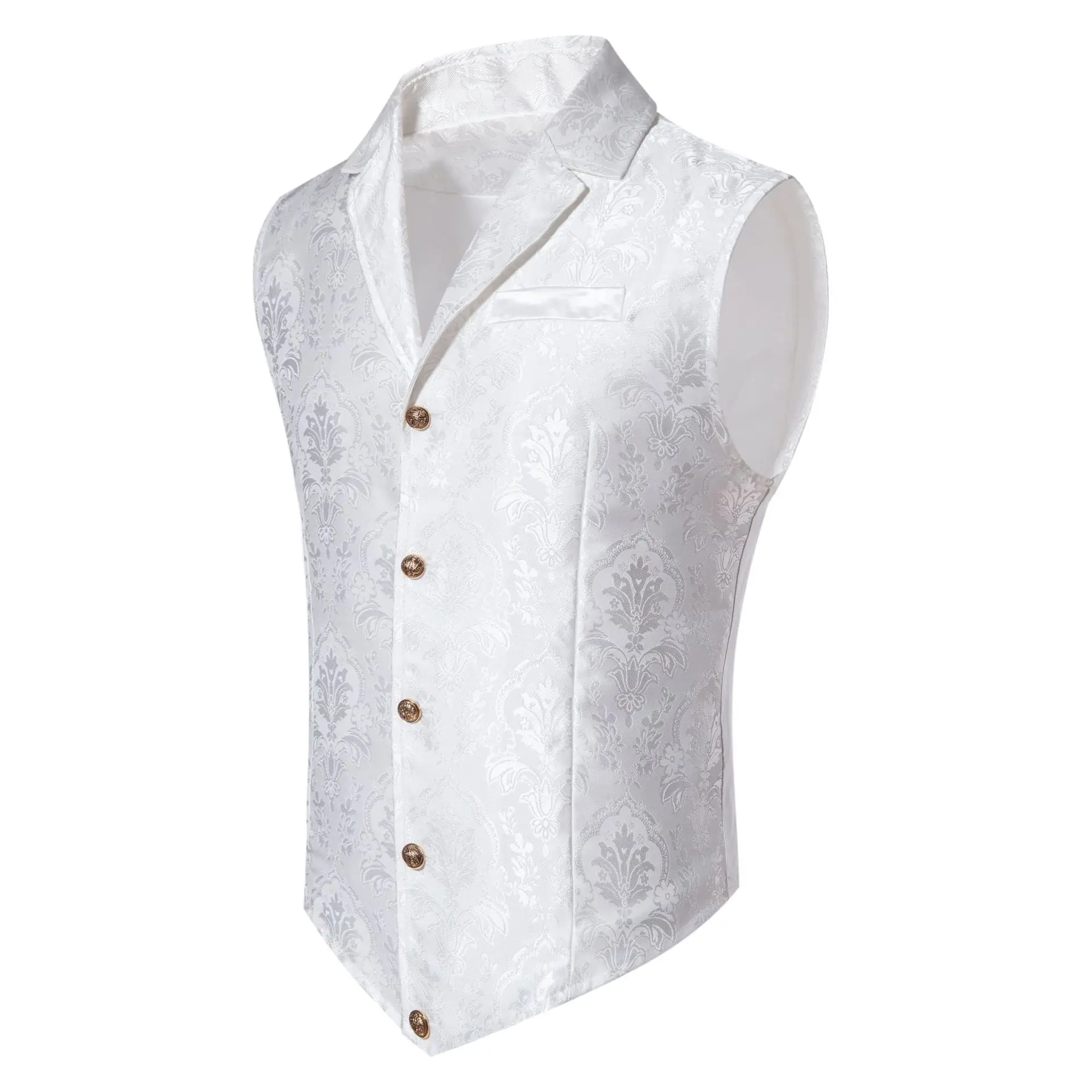 Colete de lapela Jacquard single-breasted masculino, desgaste exterior fino, vestido de férias, terno masculino, P-18, outono e inverno