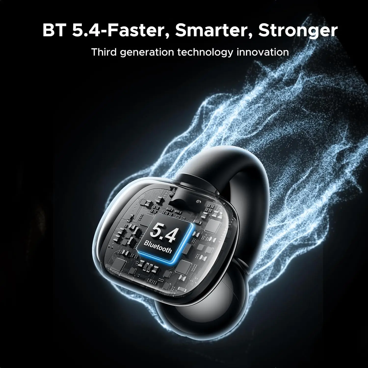 UGREEN Bluetooth 5.4 Wireless Earbuds, S3 Open Ear Clip-On ENC Noise Cancelling Headphones Hi-Fi Stereo Deep Bass Earphone - Image 3