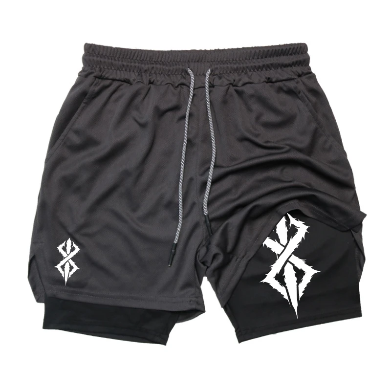 

Summer Shorts for Men 2 in 1 Athletic Gym Workout Running Performance Shorts Print with Phone Pocket Quick Dry Breathable