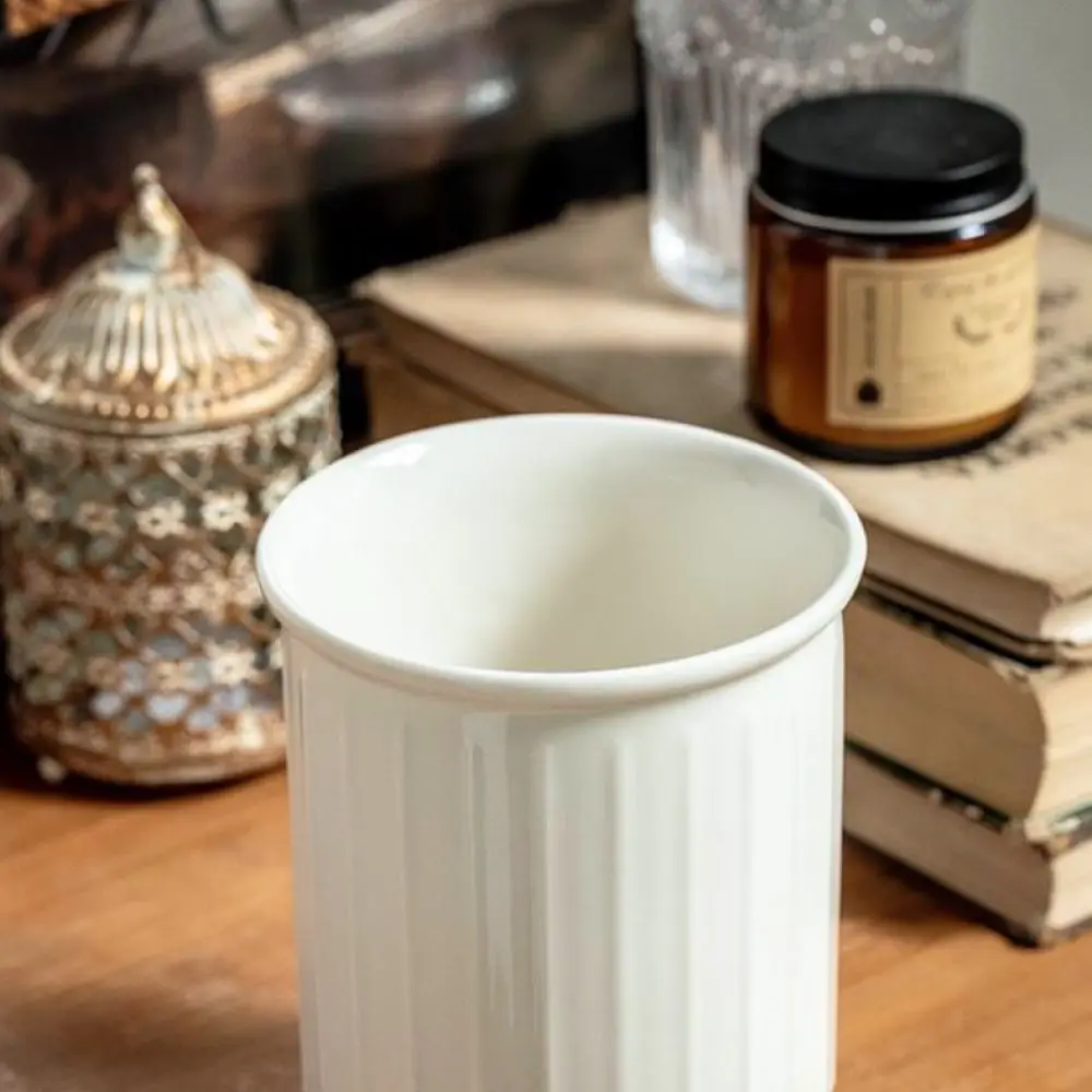 Creative Ceramic Embossed Kitchen Utensil Holder Storage Jar Cutlery Organizer Decorative Vase For Home Decor