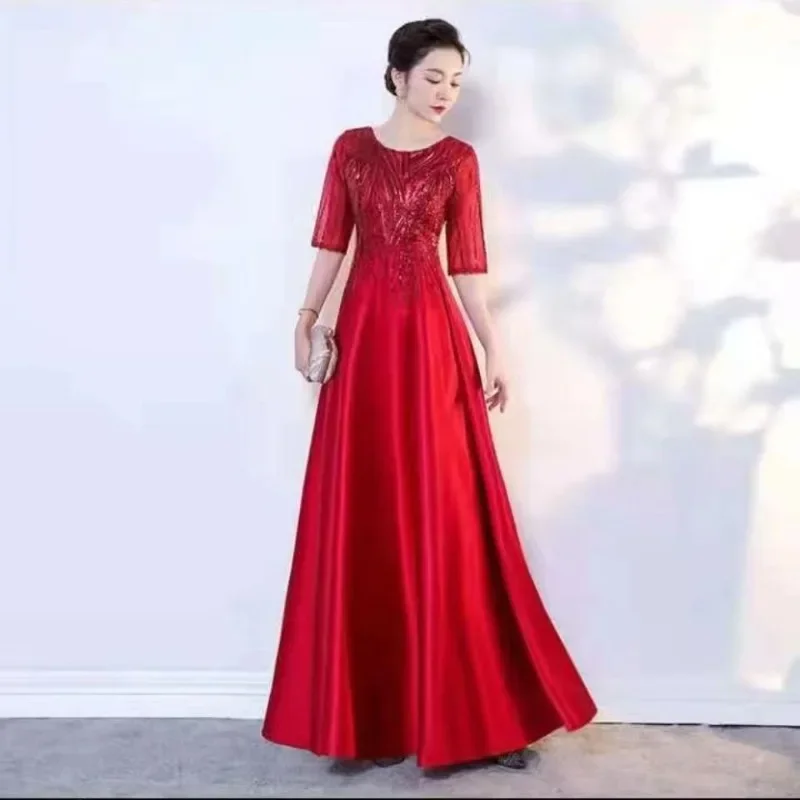 Robe longue en satin à paillettes pour femmes, robe à bretelles spaghetti, robe de soirée élégante, robe maxi sexy, tenue de club dorée, nouveau, automne