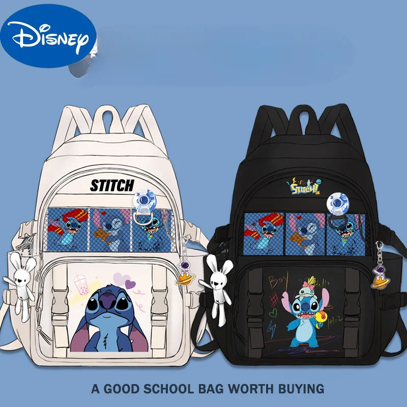 MINISO-Bolsa escolar interestelar para bebê para homens e mulheres, Stitch, de grande capacidade, mochila de viagem infantil