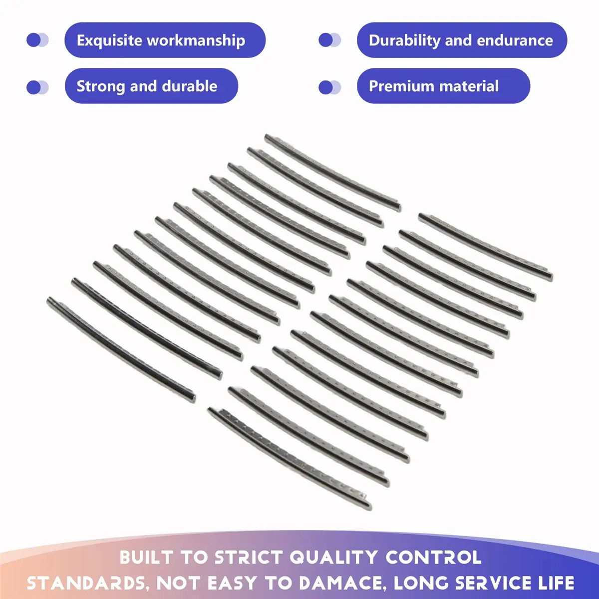 ABJA 24Pcs/ Set Stainless Steel Guitar Fret Wire 24 Fingerboard Frets 2.7mm for Acoustic Guitar Parts
