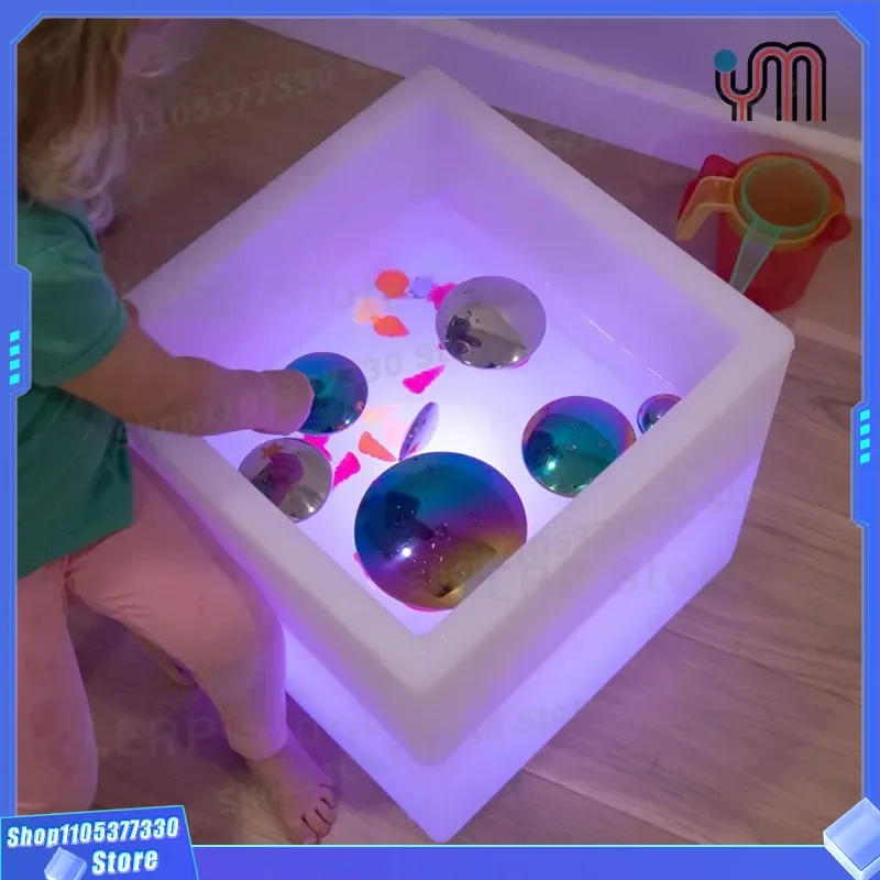 Creative LED Luminous Sand Painting Table for Kids Interactive Parent Child Game Toy Multi Functional Building Block Desk for