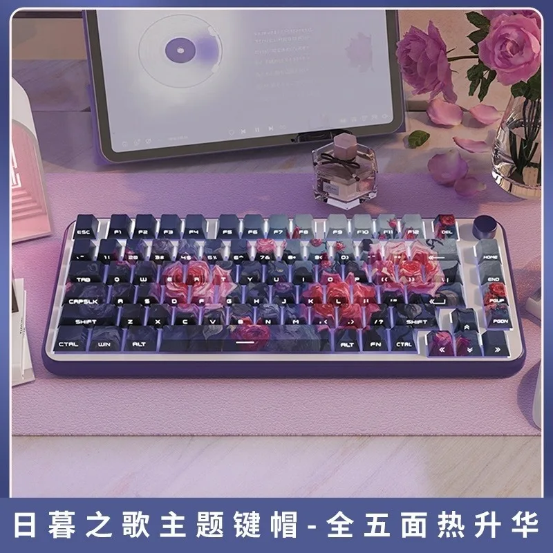 Oil Painting Themed Anime Keycaps Mechanical Keyboards Cherry PBT Customized Cute Keycaps PC Gaming Keyboard Accessories Gifts