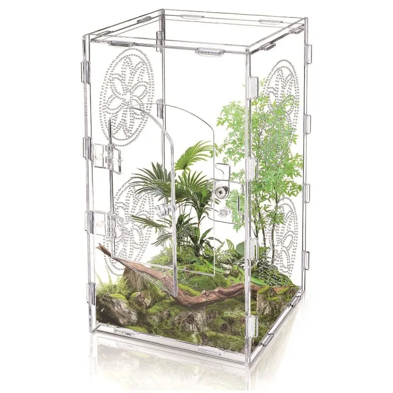 

Акриловый террариум для рептилий: дышащая прозрачная клетка для пауков и ящериц, большая прозрачная коробка для содержания и кормления, место обитания для рептилий