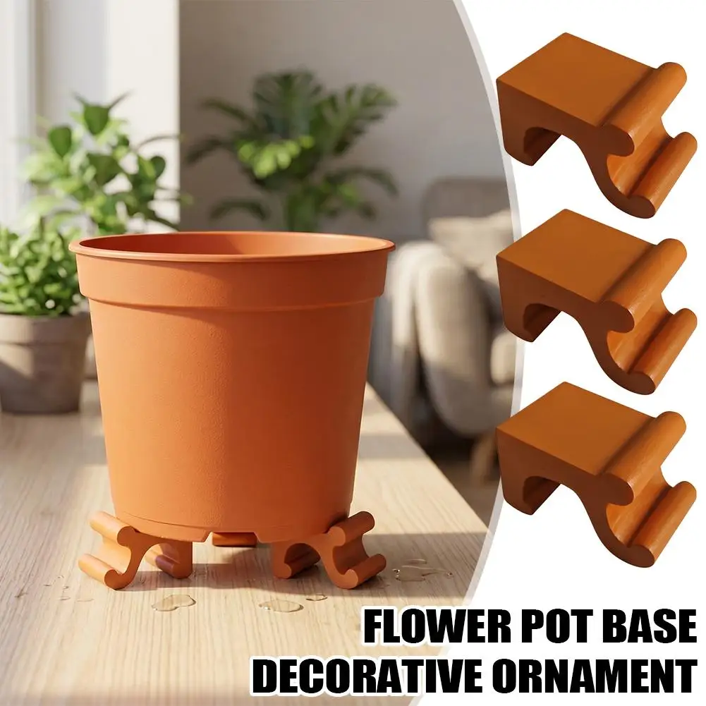3-9Pcs Plant Pot Support Feet Flower Pot Stand Invisible Triangle Riser Indoor Outdoor Garden Bonsai Holder Base
