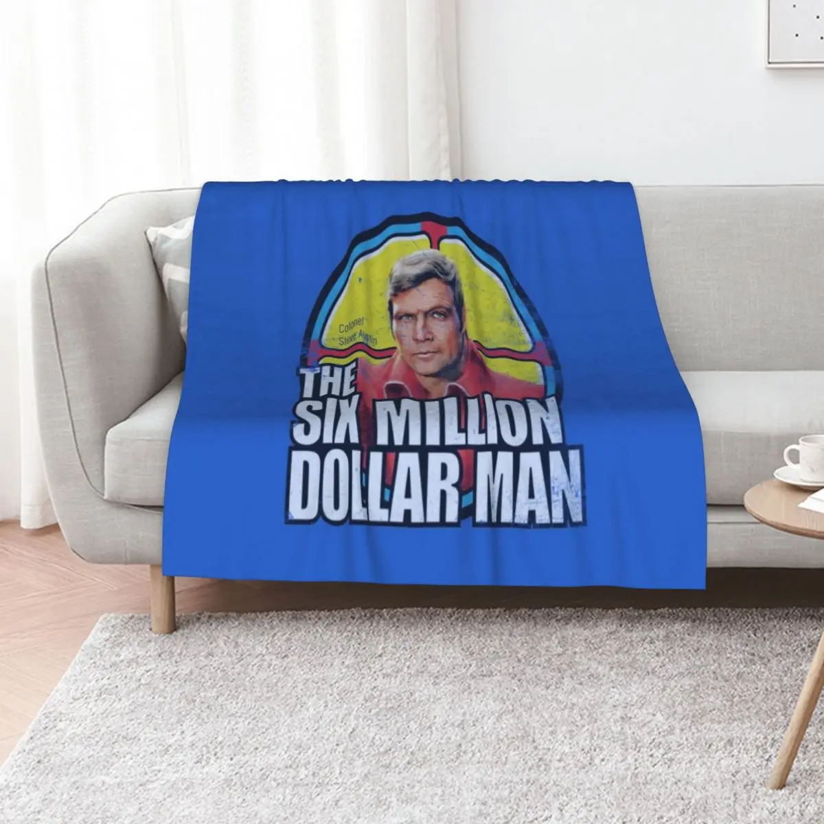 Six Million Dollar Man T-ShirtVintage Retro Six Million Dollar Man T-Shirt_by Bigfinz_ Throw Blanket Softest Blankets